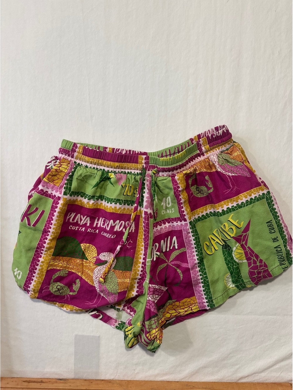 Seven Wonders Travel Print Shorts Multicolor Vacation Shorts Size S
